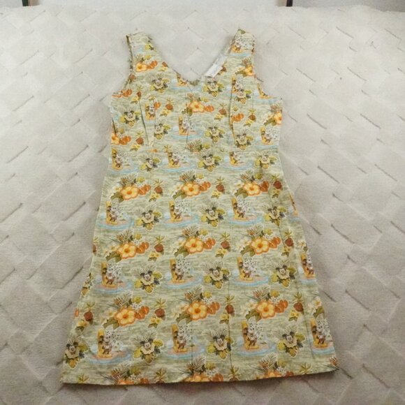 Aulani Disney Resort Dress Womens Medium Floral Mickey Mouse Print - Picture 1 of 10
